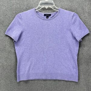 Land's End Sweater Youth Medium 10 -12 Purple Short Sleeve Pull Over